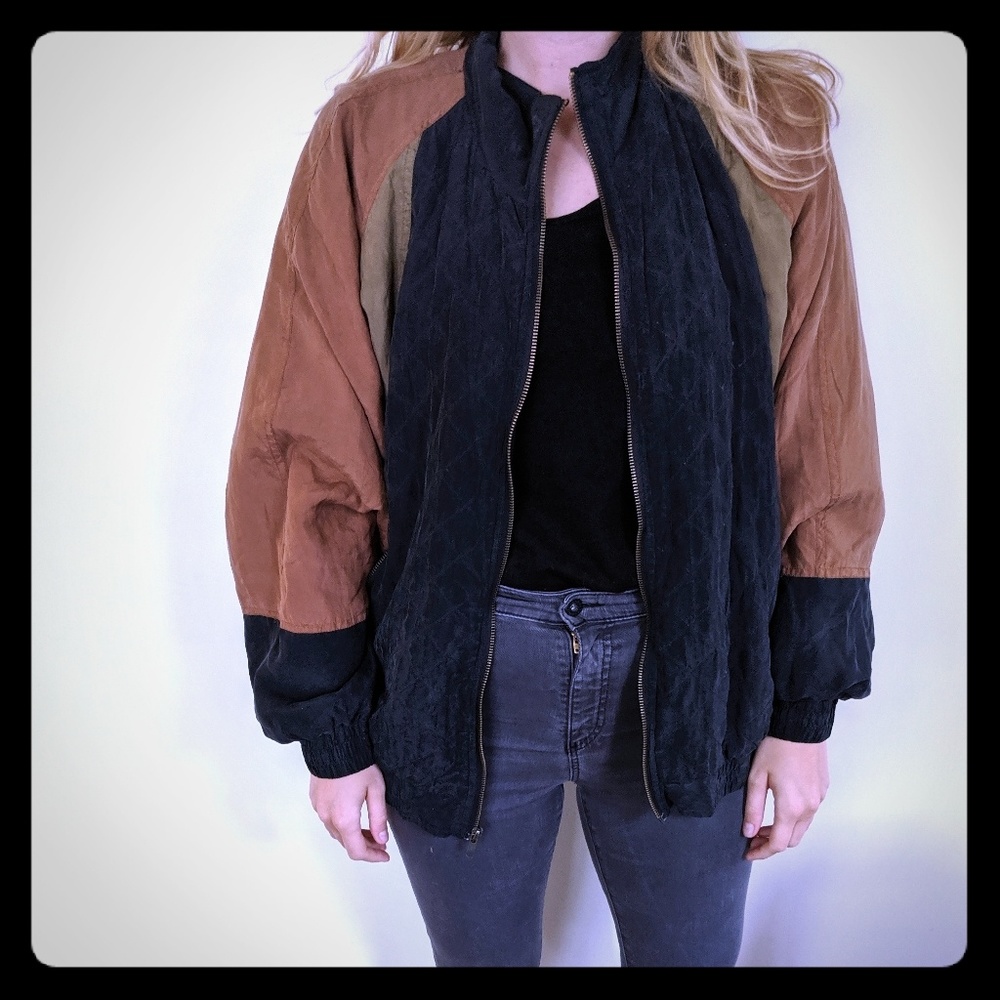 Oversized 80s Vintage Puffy Jacket - Silk!